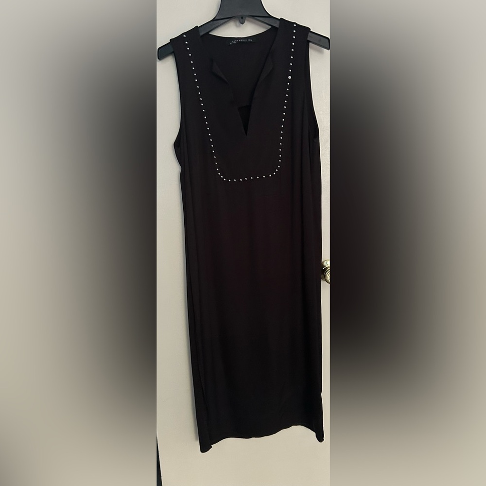 Zara Classic Black Midi Dress